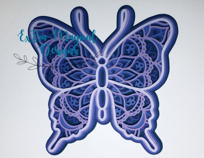 3D Mandala Butterfly Paper Cut File Digital Download SVG | Etsy