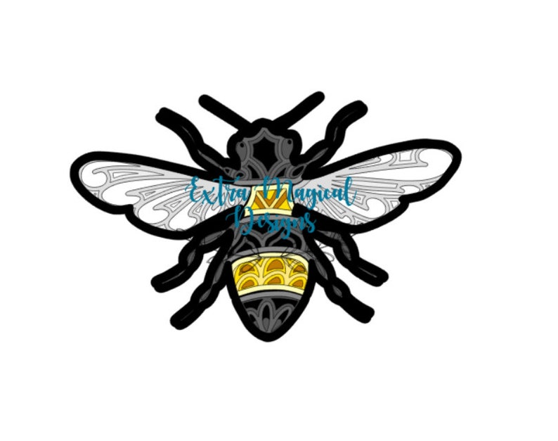 Download 3D Mandala Bumble Bee Paper Cut File Digital Download SVG ...
