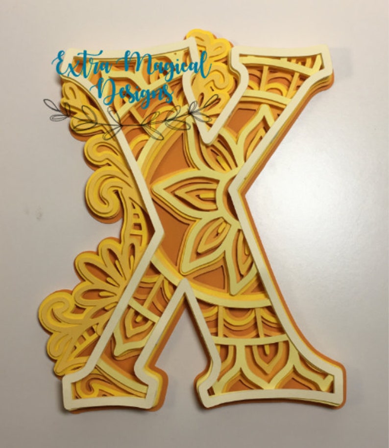 Download 3D Mandala Letter X Paper Cut File Digital Download SVG | Etsy