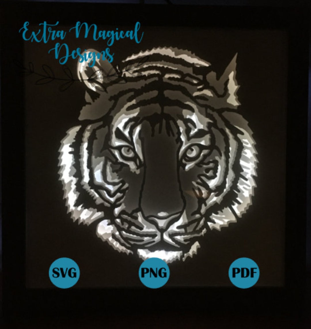 Buy Tiger Cat Paper Cut Light Box 3D Shadow Box Digital Download ...