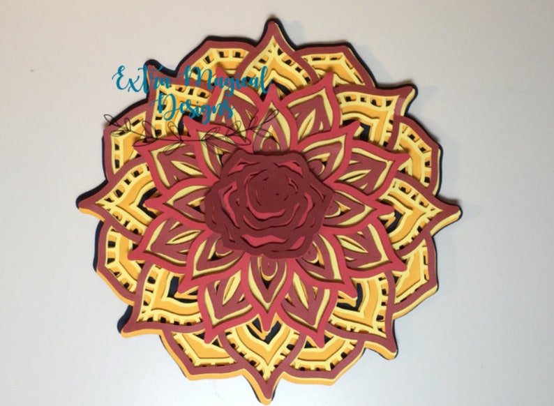 Download 3D Mandala Rose Paper Cut File Digital Download SVG Template | Etsy