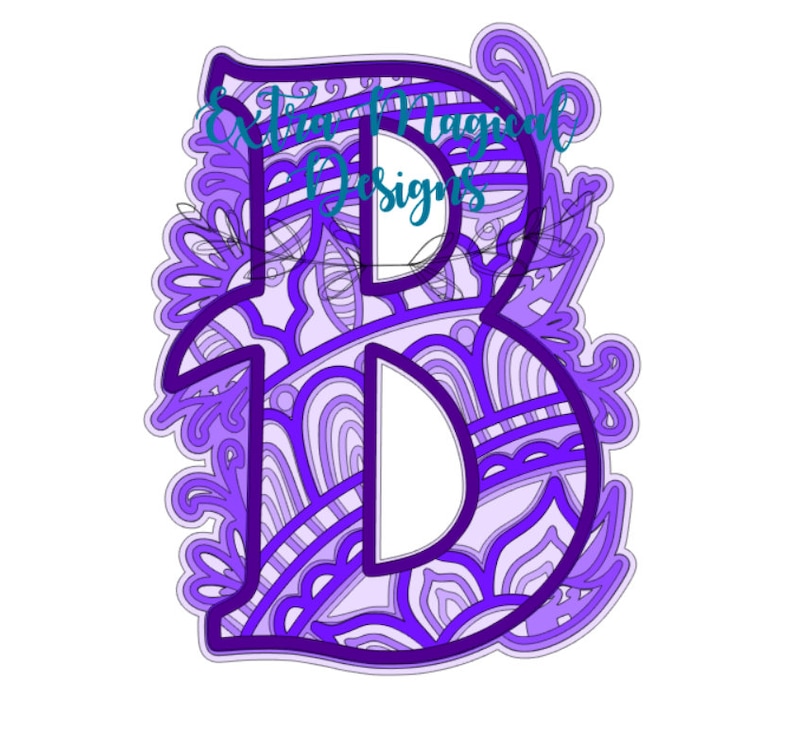 Download 3D Mandala Letter B Paper Cut File Digital Download SVG | Etsy