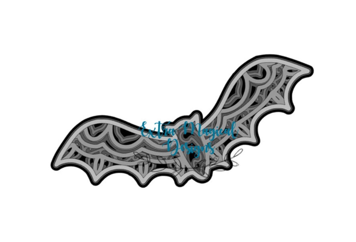 Download 3D Mandala Bat Paper Cut File Digital Download SVG Template | Etsy