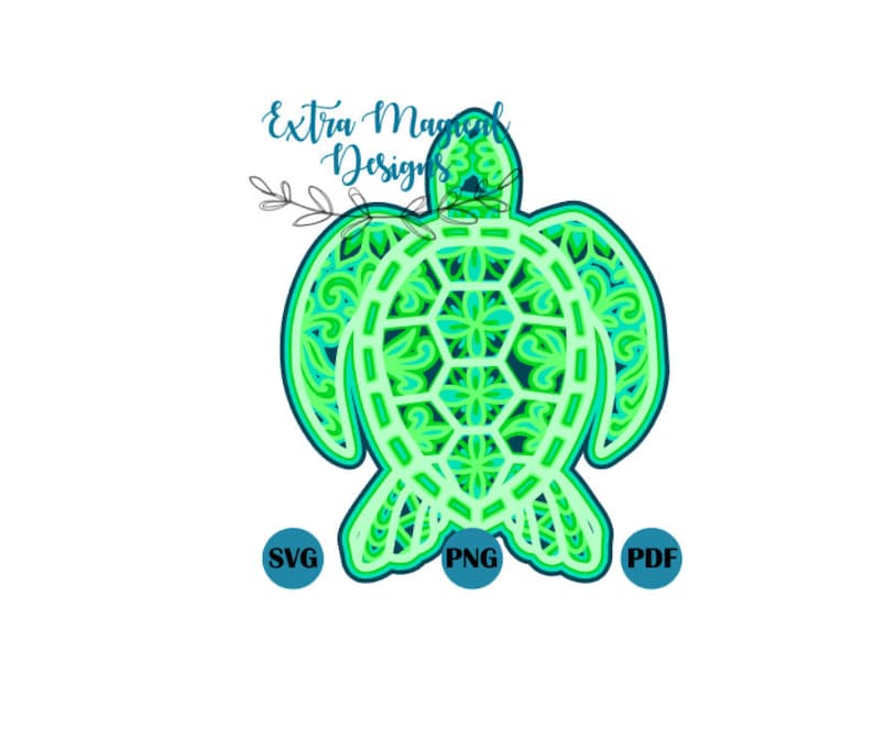 Free Free 131 3D Layered Mandala Turtle SVG PNG EPS DXF File