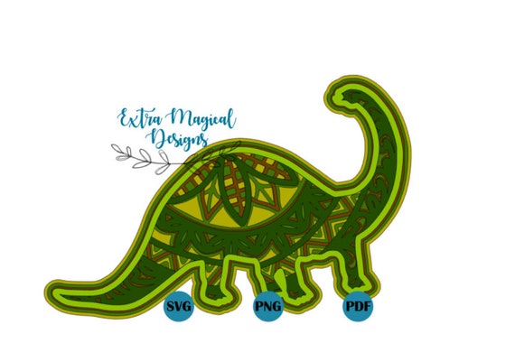 Download 3d Mandala Dinosaur Brachiosaurus Paper Cut File Digital Etsy