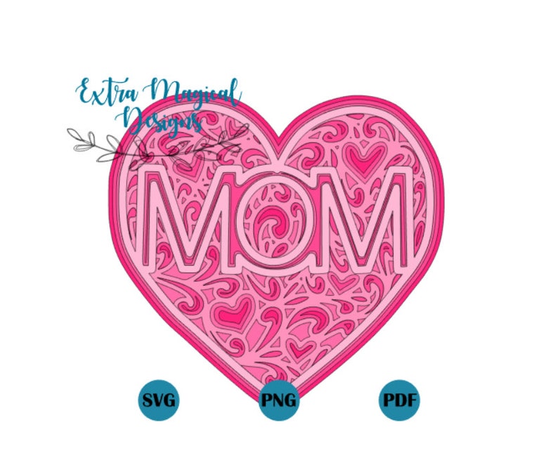 Download 3D Mandala Mother's Day Heart Mom Paper Cut File Digital ...
