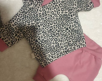 Set girls leopard size 56/62 hoodie and pants