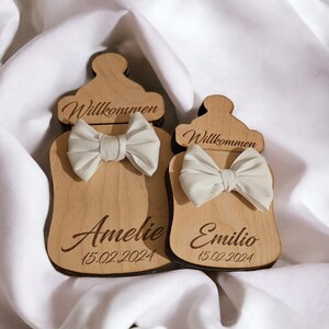 Baby Geschenk, Geldgeschenk Geburt, newborn, Holz Geschenk, Baby Flasche, Mädchen, Junge