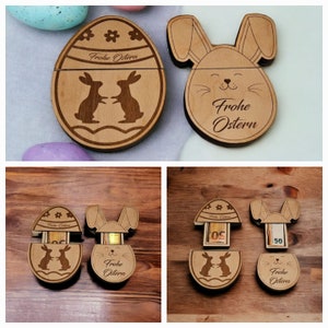 Geldgeschenk, Osterhase, Osterei, Holz Geschenk, Wunscherfüller, Geldversteck, Ostern