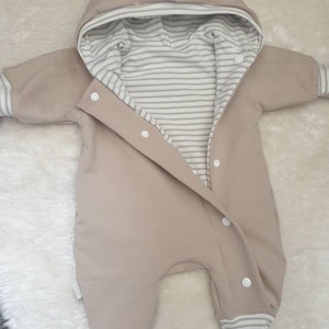 Jumpsuit spring/summer, beige sand, baby suit, newborn clothing, stroller suit, birth, pregnancy, gift children, romper image 1