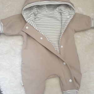 Overall Frühling/ Sommer,Beige Sand,Baby Anzug, Newborn Kleidung, Kinder wagen Anzug, Geburt, Schwangerschaft, Geschenk Kinder, Strampler Bild 1