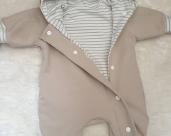 Overall Frühling/ Sommer,Beige Sand,Baby Anzug, Newborn Kleidung, Kinder wagen Anzug, Geburt, Schwangerschaft,  Geschenk Kinder, Strampler