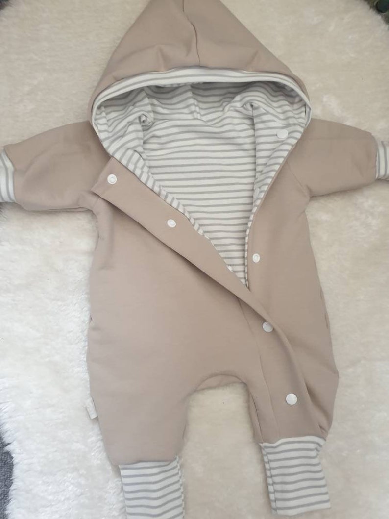 Overall Frühling/ Sommer,Beige Sand,Baby Anzug, Newborn Kleidung, Kinder wagen Anzug, Geburt, Schwangerschaft, Geschenk Kinder, Strampler Bild 1