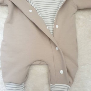 Overall Frühling/ Sommer,Beige Sand,Baby Anzug, Newborn Kleidung, Kinder wagen Anzug, Geburt, Schwangerschaft, Geschenk Kinder, Strampler Bild 5