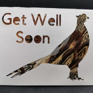 Get Well Soon Feather Silhouette Cards - Get Well Soon Card for Her - Get Well Soon Card for him -Shooting Get Well Soon Card-Blank Card -