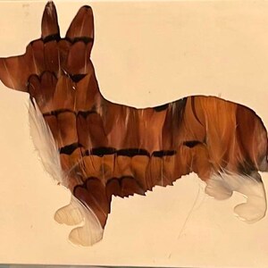 Feather Corgi Silhouette Notelet - Thank you Card
