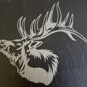 Engraved Animal Slate Table Mat - Personaliseable