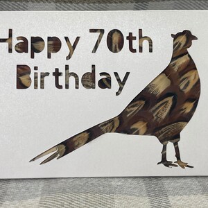 Tarjeta de cumpleaños 70th Feather