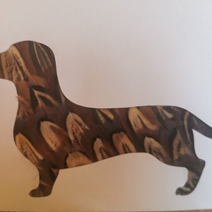 Feather Dachshund Silhouette Notelet -Pack de 10
