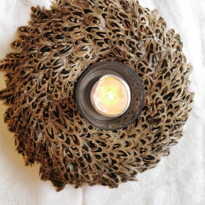 25cm Pheasant Feather  Table Centrepiece Wreath