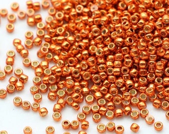 15 g japonais Miyuki Delica 11//0 Perles-Rouge Rubis Argent Doublé-Teint DB00-603