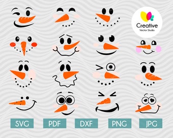 Snowman Face Clipart Etsy