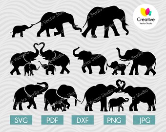 Download Elephant Family Svg Etsy PSD Mockup Templates