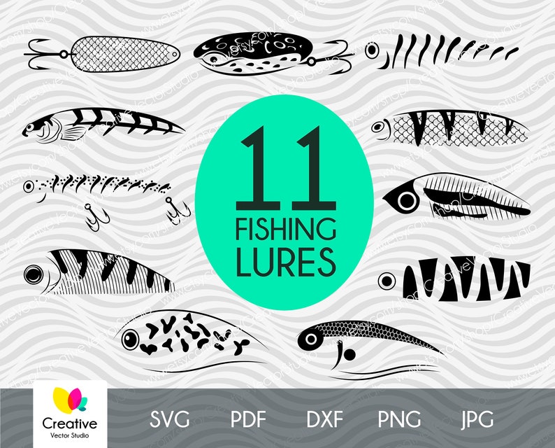 Download Fishing Lure SVG Fishing Lure Pattern DXF SVG Cut Files ...