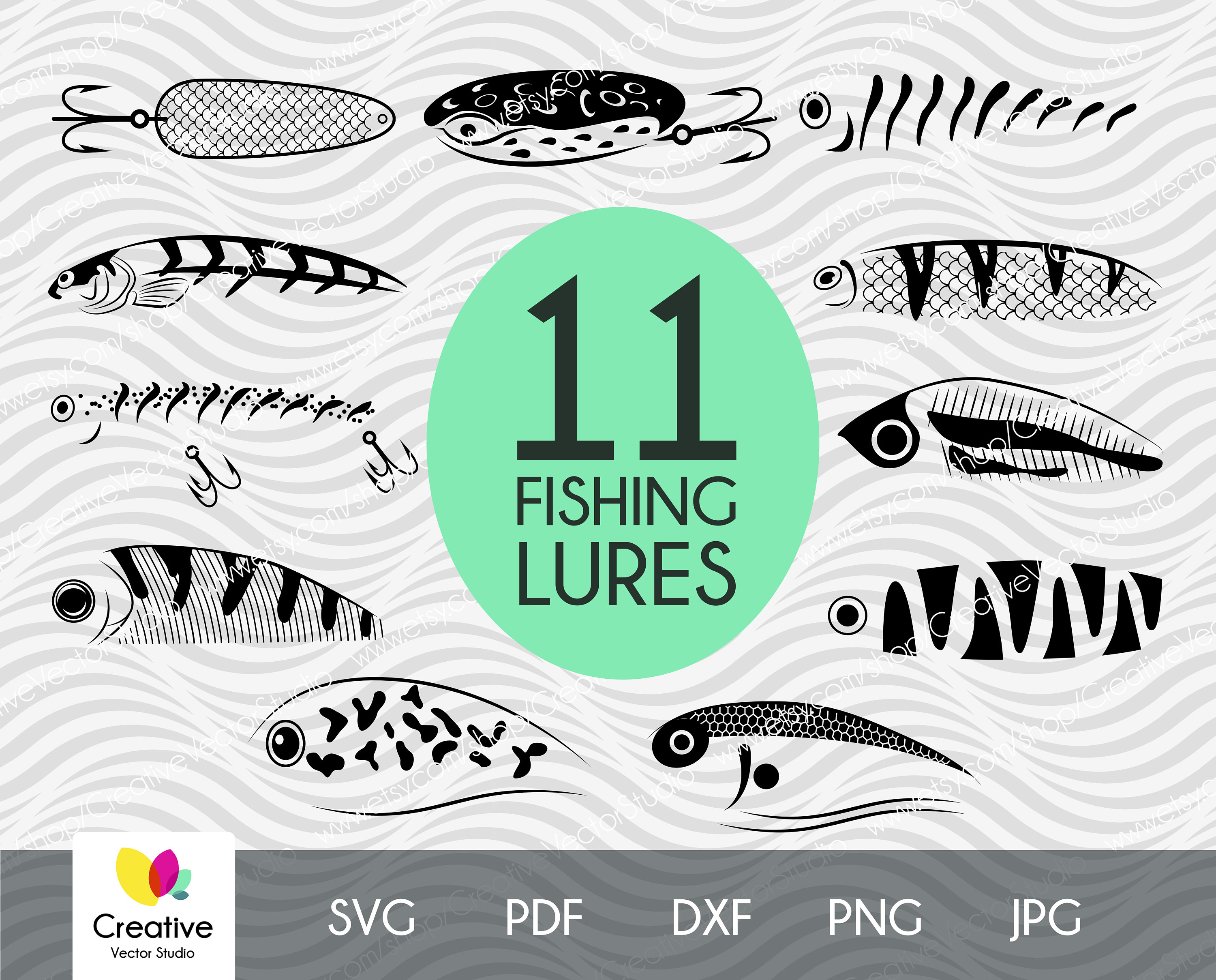 Download Fishing Lure SVG Fishing Lure Pattern DXF SVG Cut Files ...