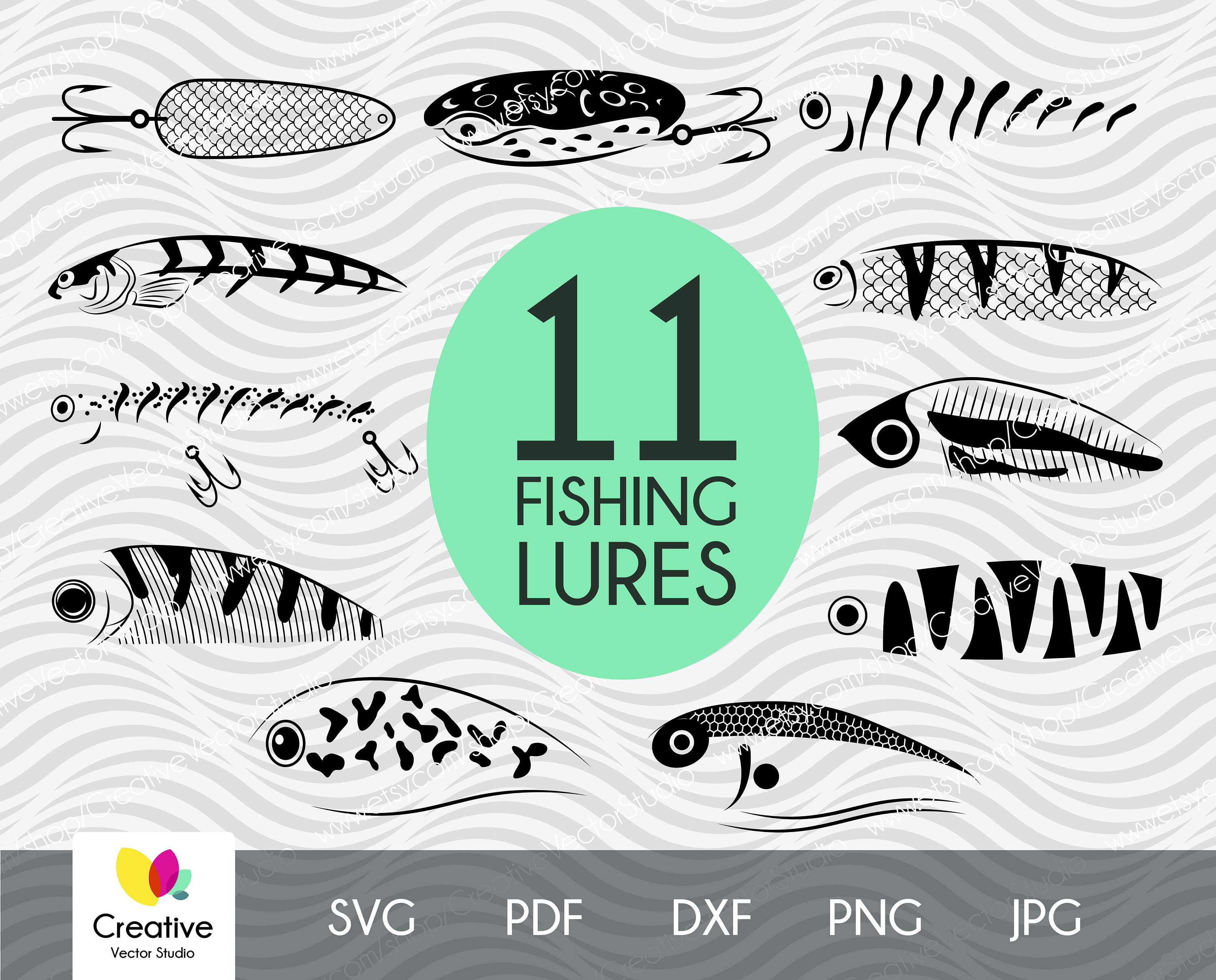 Download Fishing Lure SVG Fishing Lure Pattern DXF SVG Cut Files ...