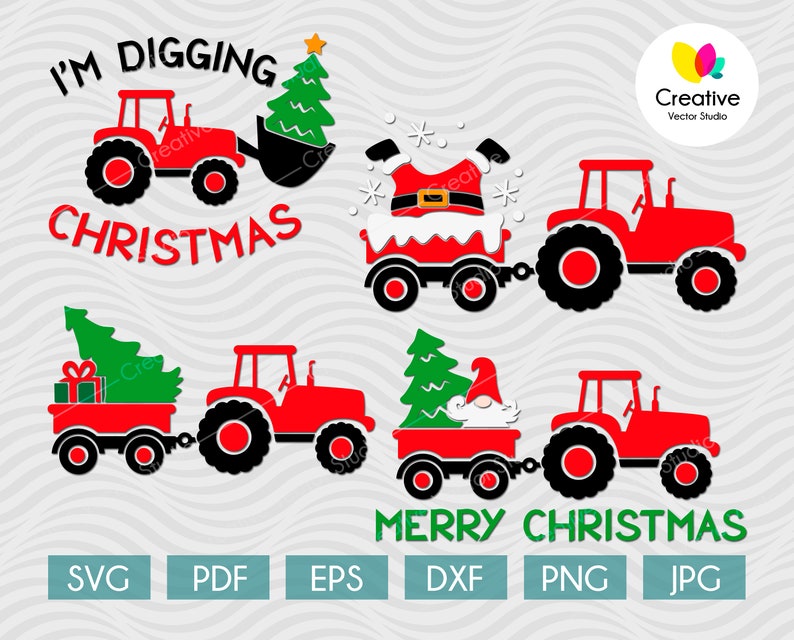Download Christmas Tractor SVG Bundle Christmas Tree Truck svg | Etsy
