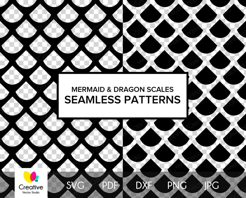 Download Mermaid & Dragon Scales SVG Bundle DXF SVG for Cricut | Etsy