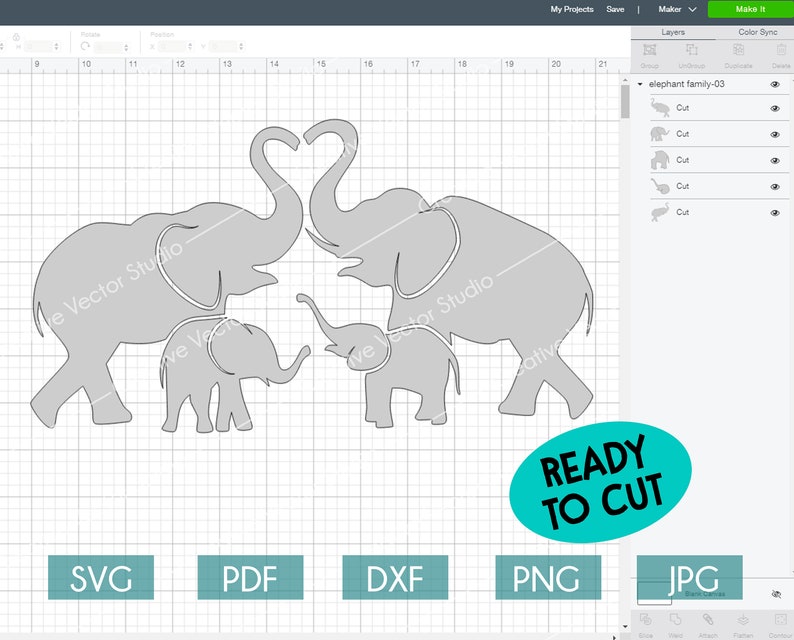 Download Elephant Family SVG Bundle Elephant family holding tails | Etsy