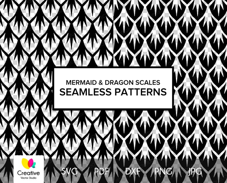 Download Mermaid & Dragon Scales SVG Bundle DXF SVG for Cricut | Etsy