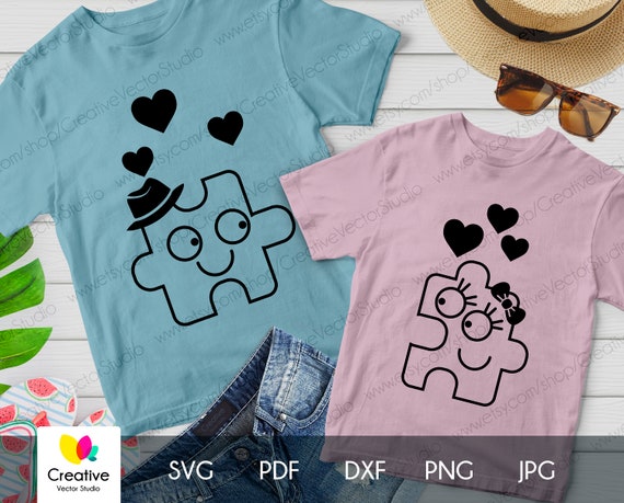 Couple Svg Puzzles In Love Svg Stick Family Decal Puzzle Etsy