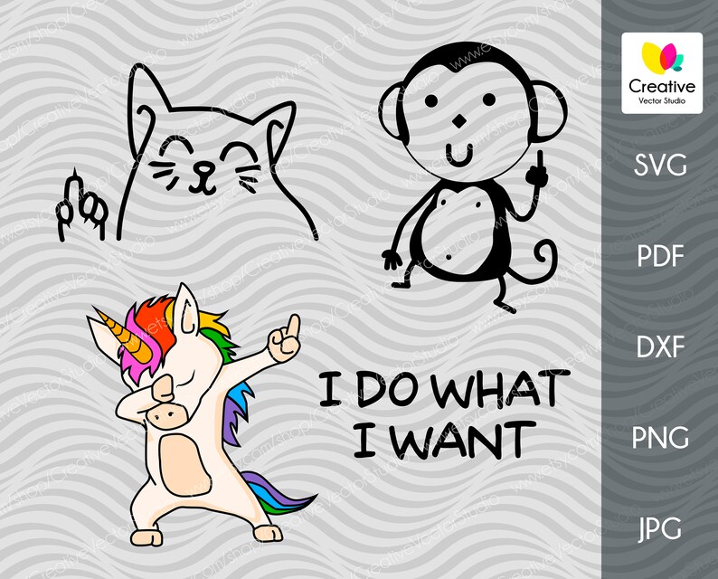 Download Middle Finger Svg I Do What I Want Unicorn Svg Cat Svg Etsy PSD Mockup Templates