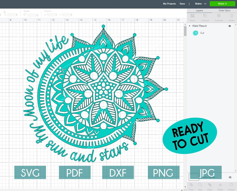 Download Moon of my life My Sun and Stars Love svg Mandala svg Sun ...