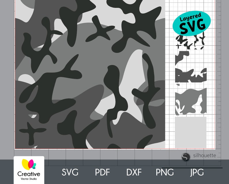 Download Camouflage svg Gray Camo Background svg Military Pattern ...