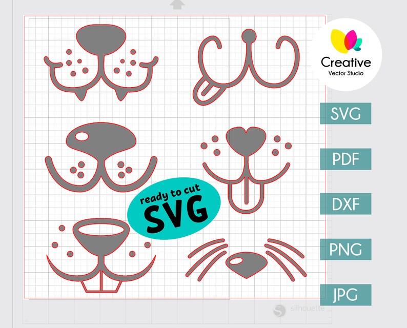 Download Funny Animal Mouth SVG Bundle for Face Masks or Shirt Cat | Etsy