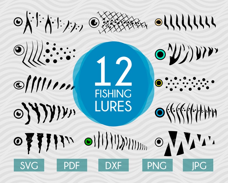 Download Fishing Lure SVG Bundle Fishing Lure Pattern Fish Clipart | Etsy