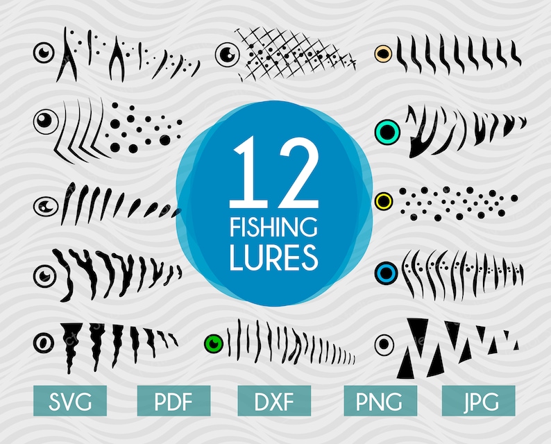 Download Fishing Lure SVG Bundle Fishing Lure Pattern Fish Clipart | Etsy