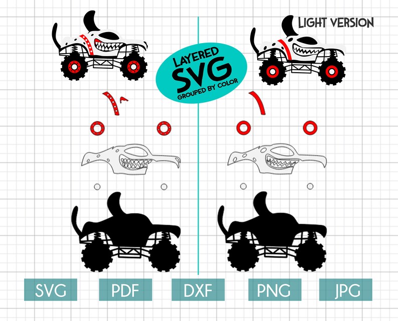 Download Monster Truck SVG Big Truck Monster Jam svg Crazy Animal | Etsy