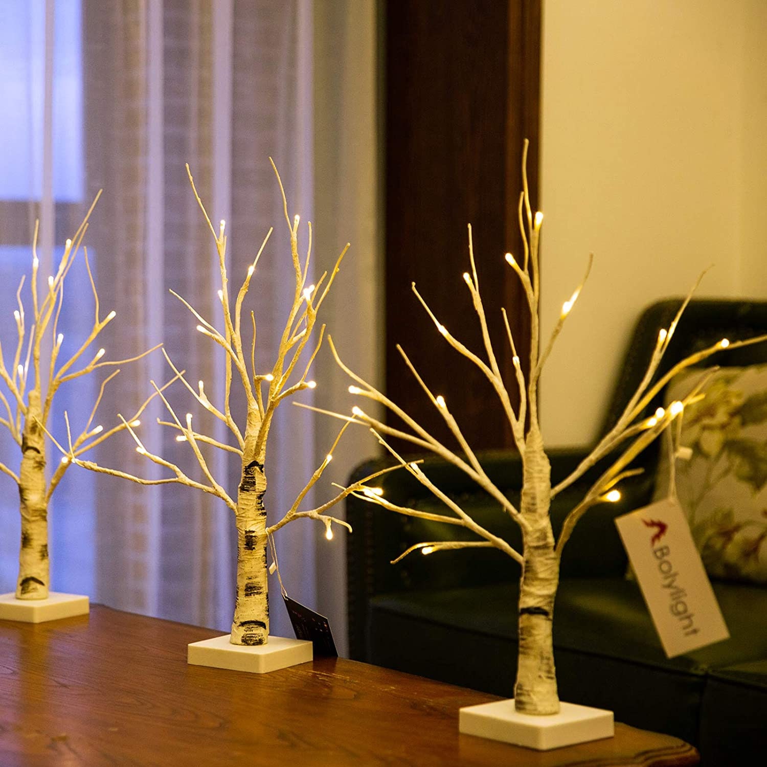 Lighted Birch Tree Artificial Small Tree Tabletop Decoration Etsy