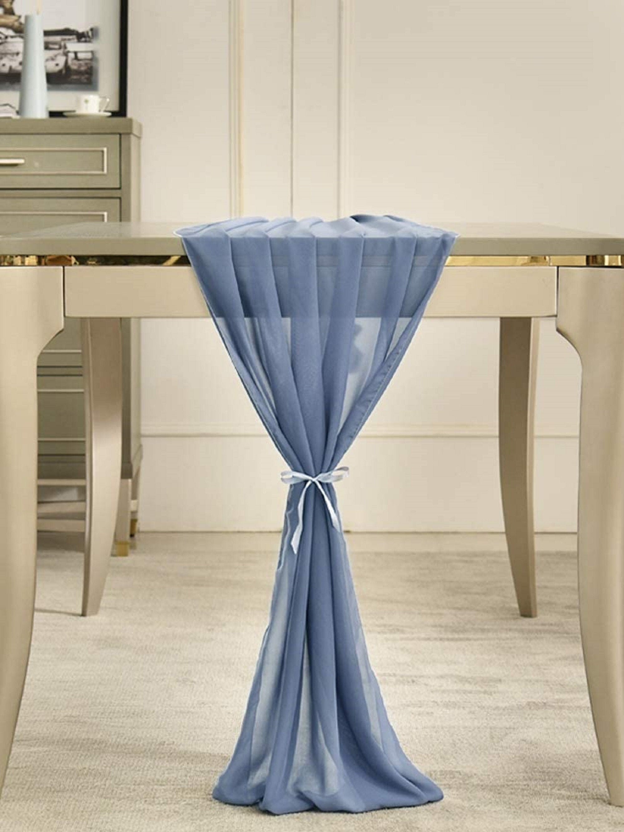 10ft Dusty Blue Chiffon Table Runner 29x120 Inches Romantic | Etsy