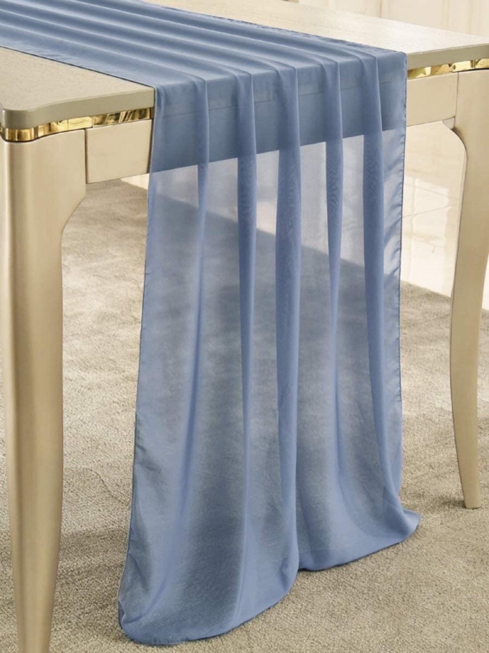10ft Dusty Blue Chiffon Table Runner 29x120 Inches Romantic Etsy