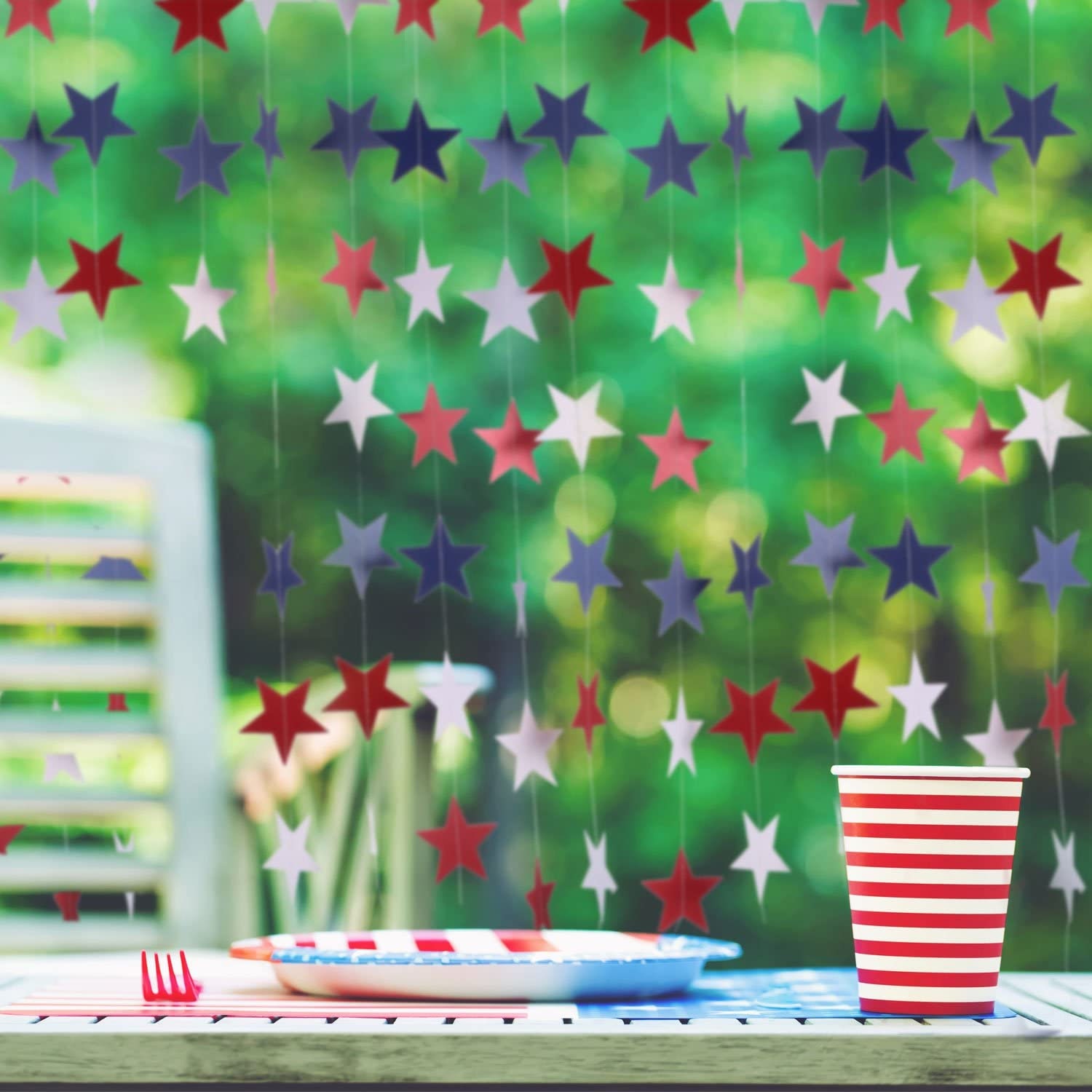 Strands Patriotic Star Streamers Banner Garland for 4th of Etsy