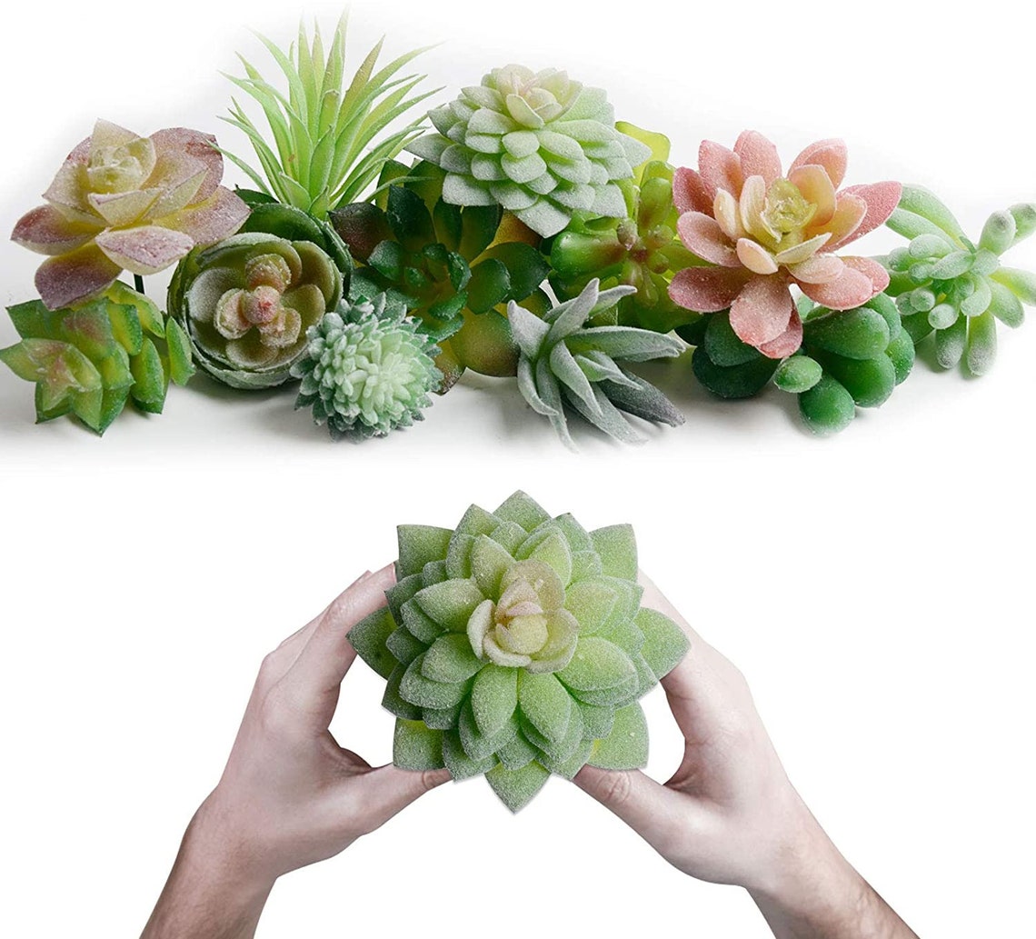 Mini Artificial Succulents Picks 12 Pcs Unpotted Faux Etsy