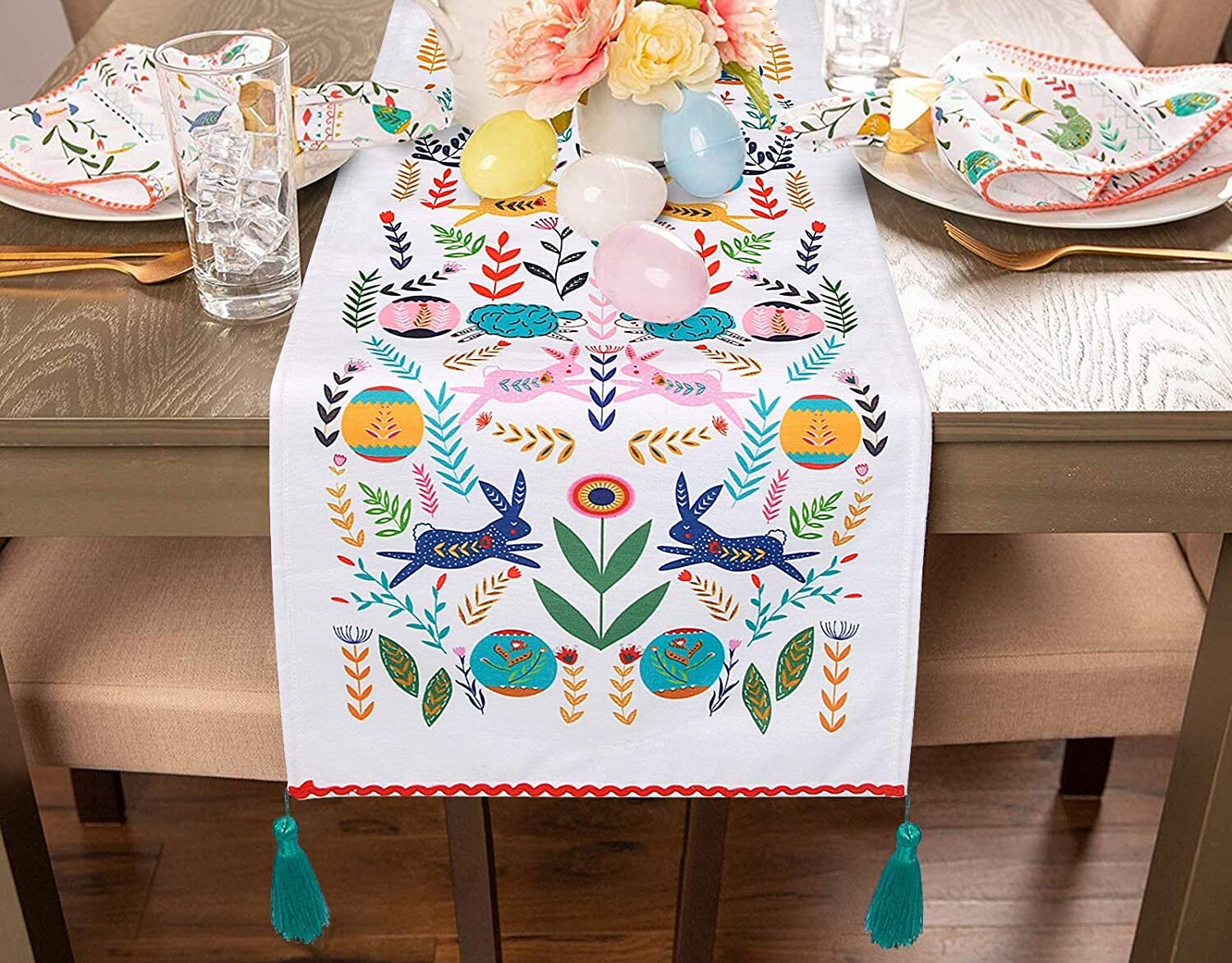 White Easter Table Runner13 x 72 Cotton Fabric Etsy