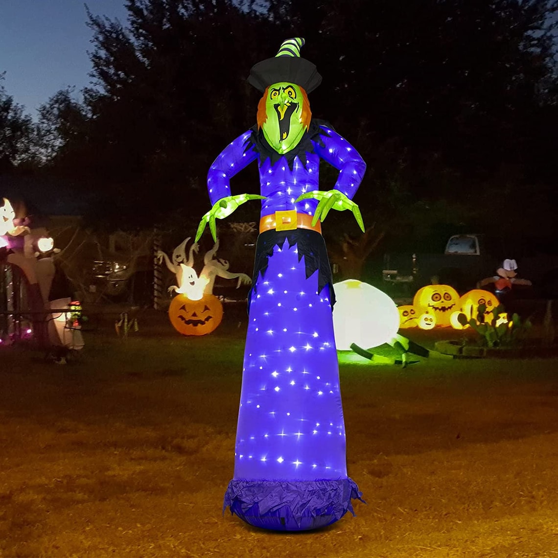 10Ft Halloween Inflatable Witch Blow up Yard Decorations with Etsy