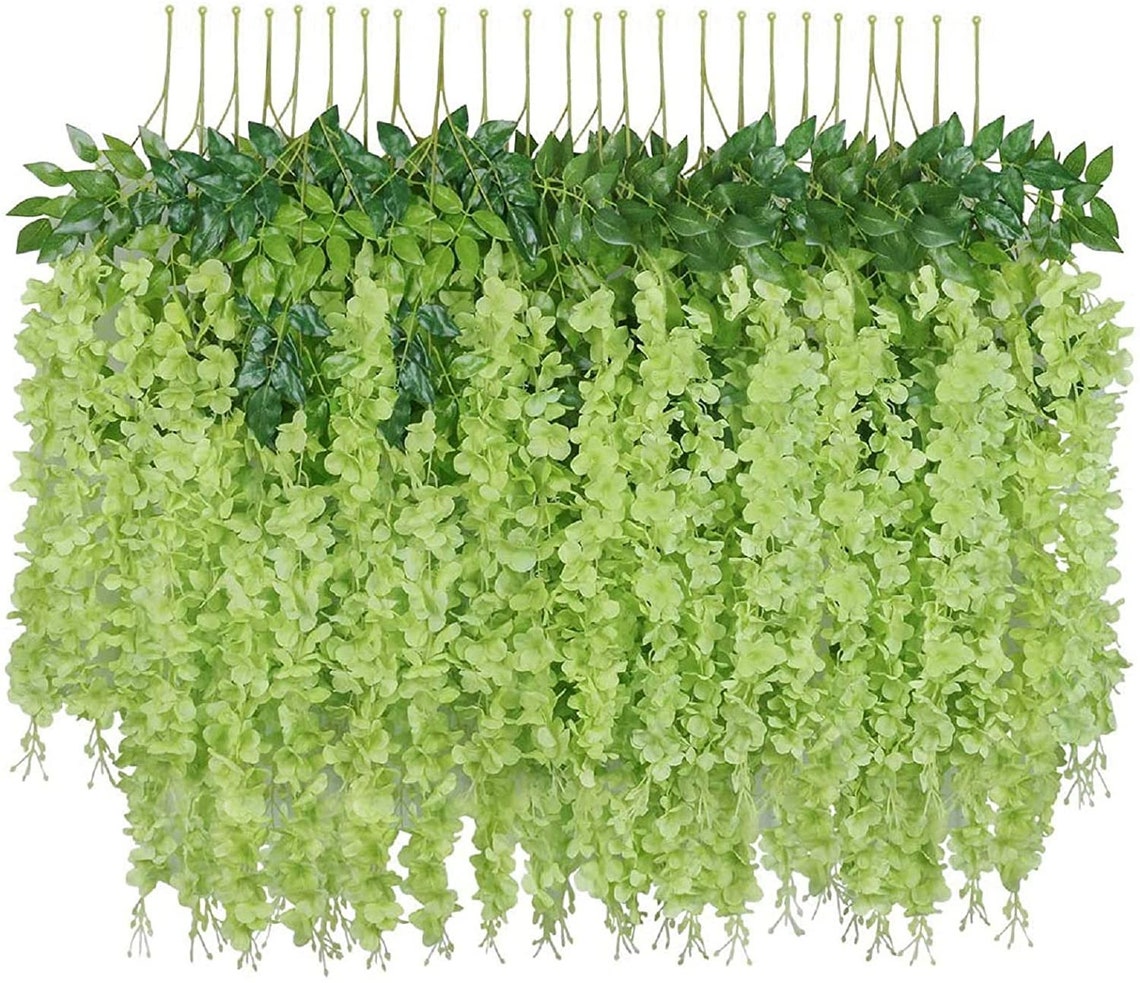 24 Pack Artificial Wisteria Vine Ratta Fake Wisteria Hanging Etsy